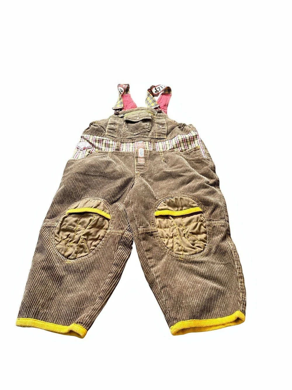 Vintage Oilily Plaid Corduroy Overalls